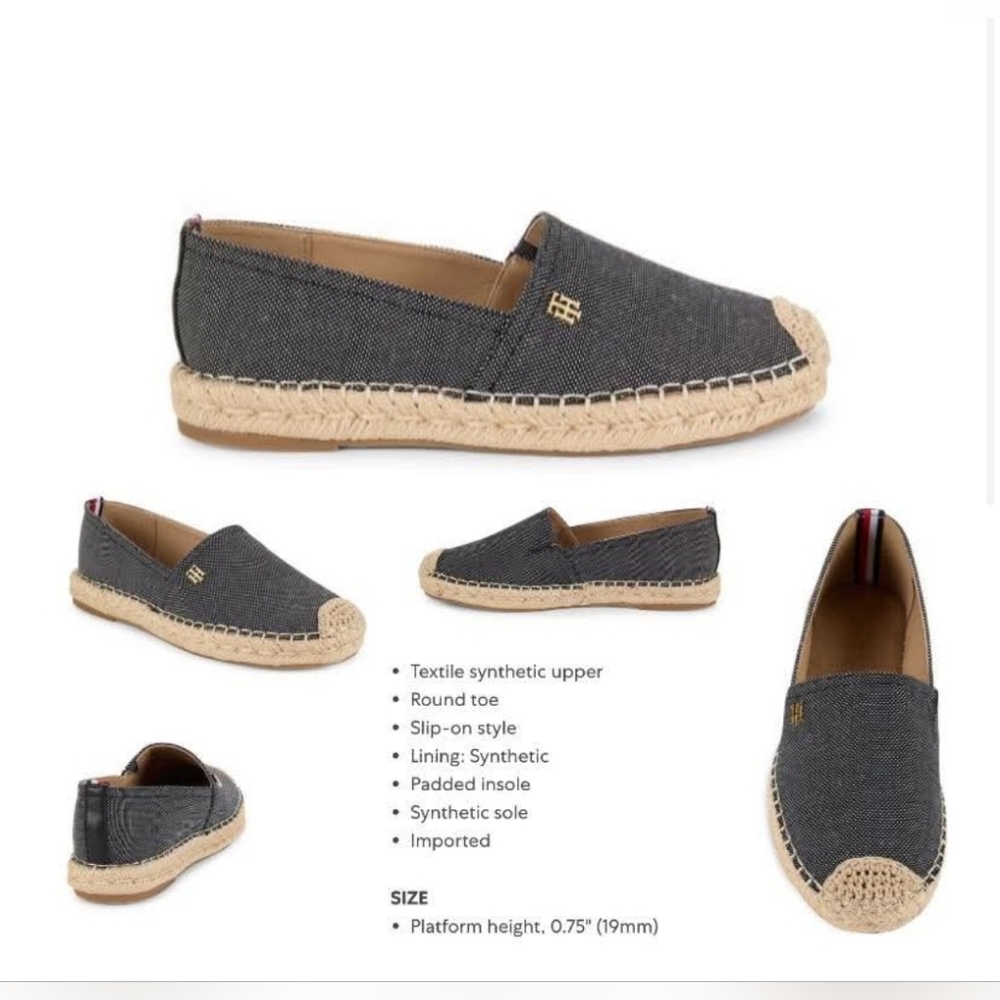 NWOT Tommy Hilfiger Slip-On Espadrille Shoes Size 8.5